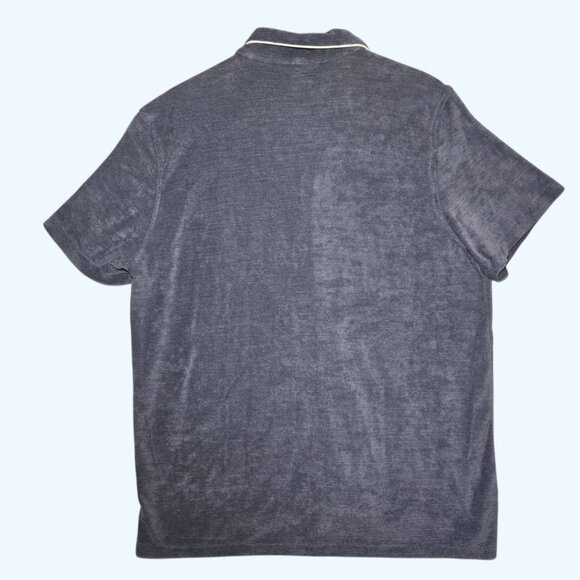 Faherty Shirt Mens XL Cabana Towel Terry Short Sleeves Button Up NEW NWT Blue - Picture 7 of 9